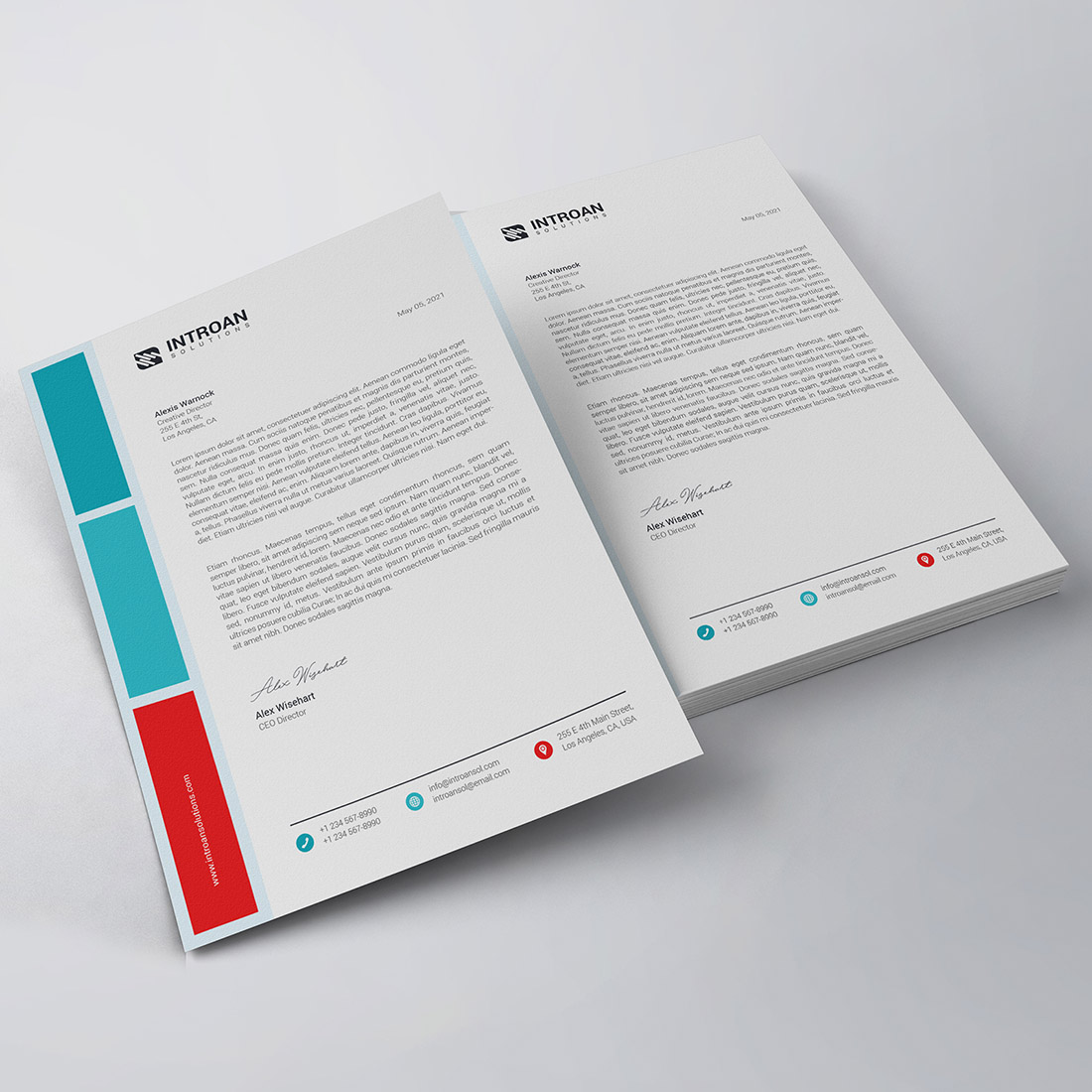 Modern Letterhead Template preview image.