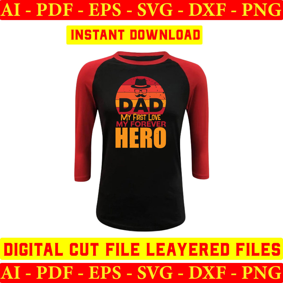 Black and red baseball shirt with the words dad.