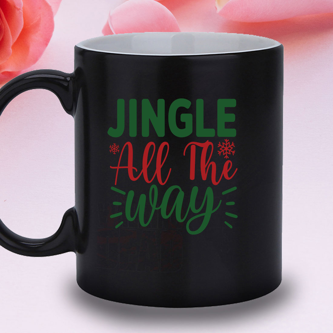 Black coffee mug with the words jungle all the way on it.