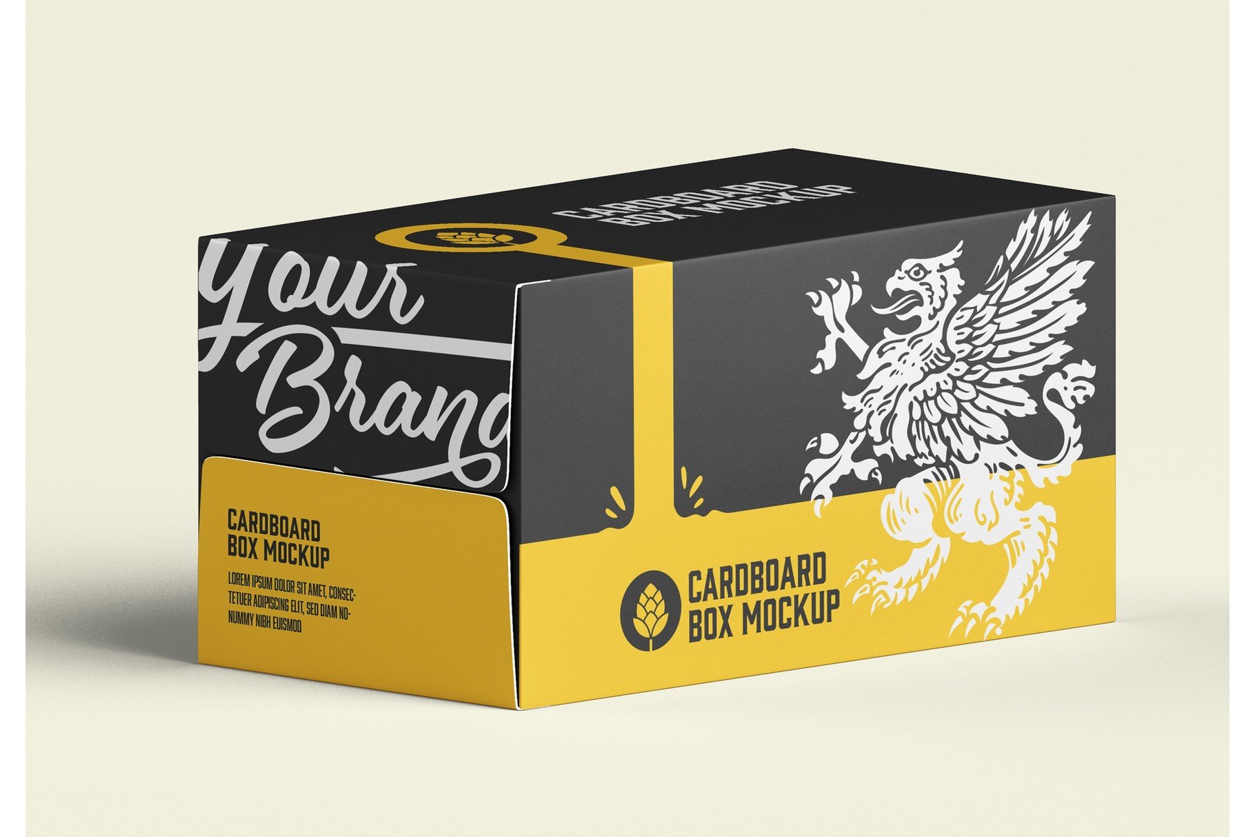 Beer Cardboard Box Mockup cover image.