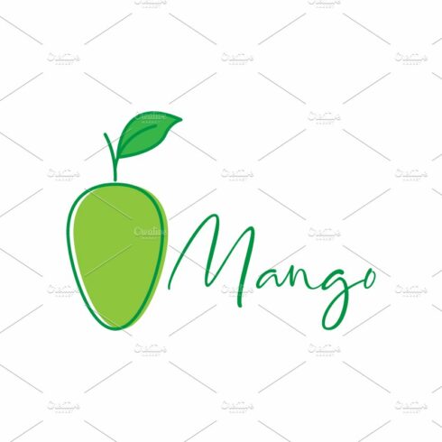 fruit fresh mango green line art cover image.