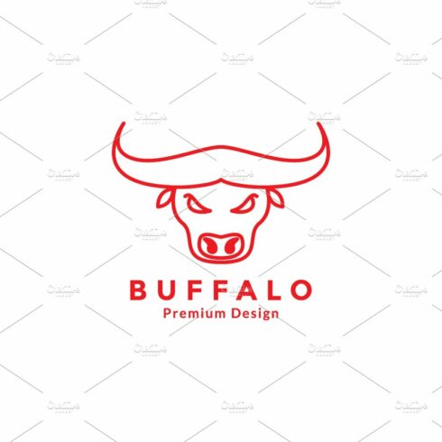 animal head buffalo lines logo cover image.