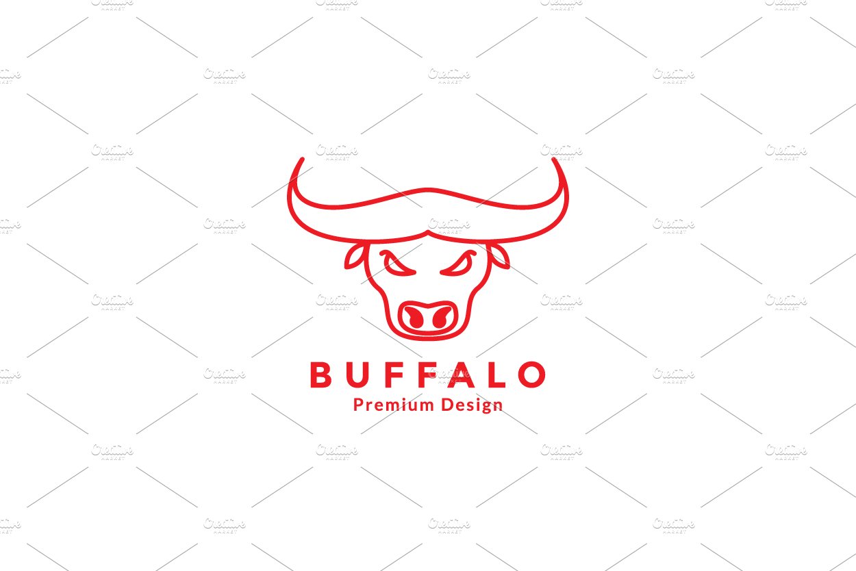 animal head buffalo lines logo cover image.