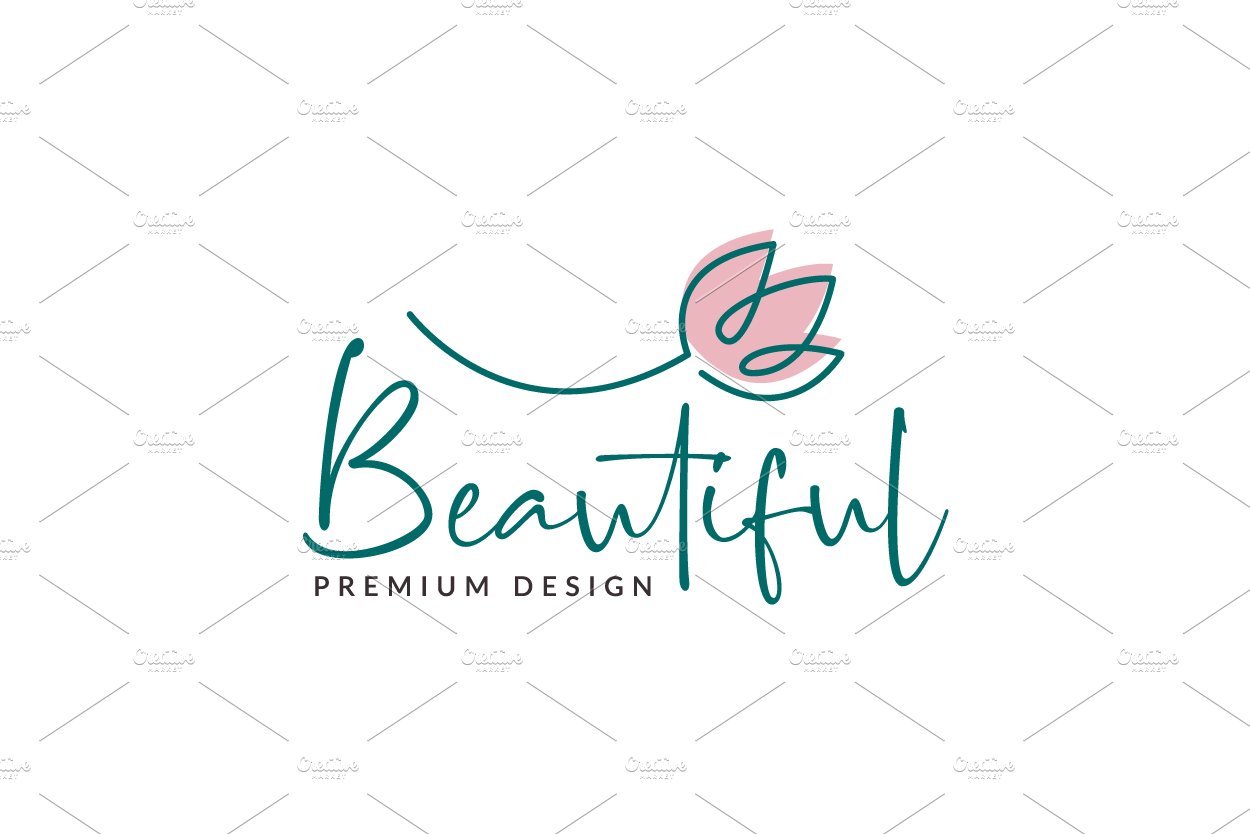 beautiful flower tulip feminine logo cover image.
