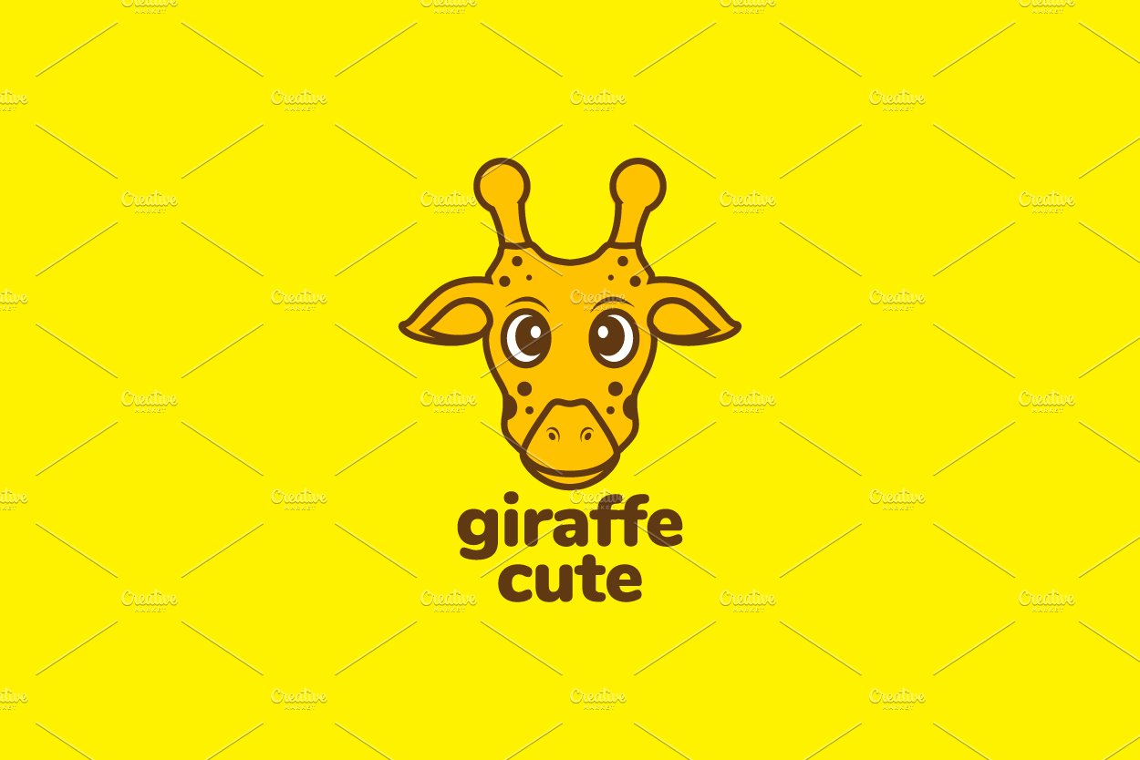 cute face giraffe logo design cover image.