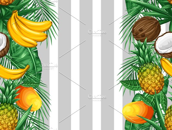 Patterns with tropical fruits. preview image.