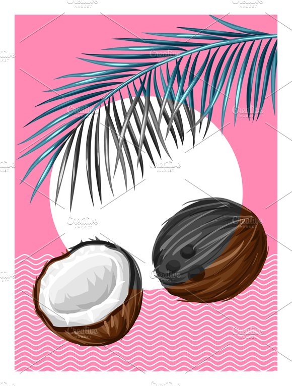 Pattern with coconuts. preview image.