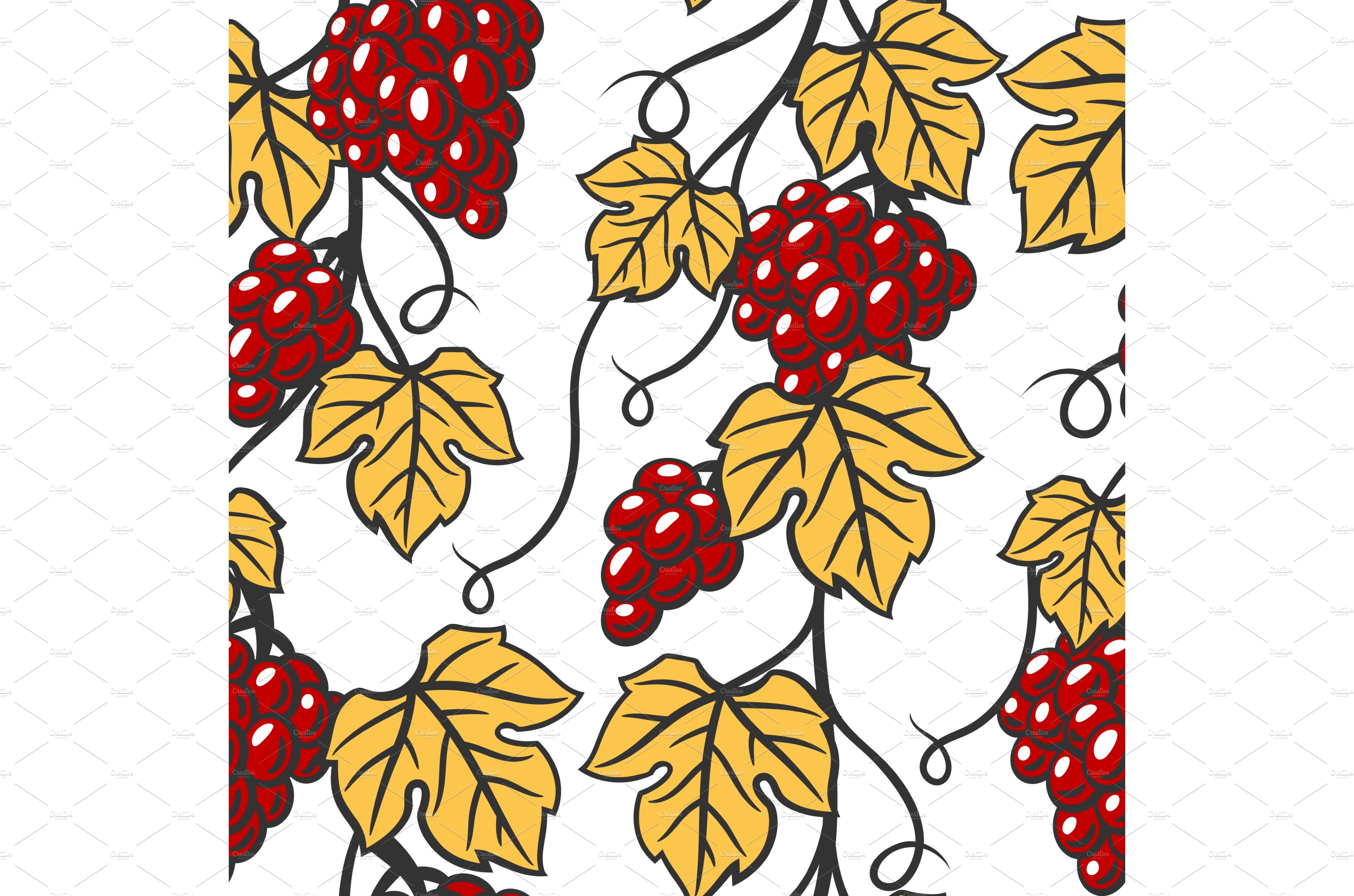 Seamless pattern of vine with leaves cover image.