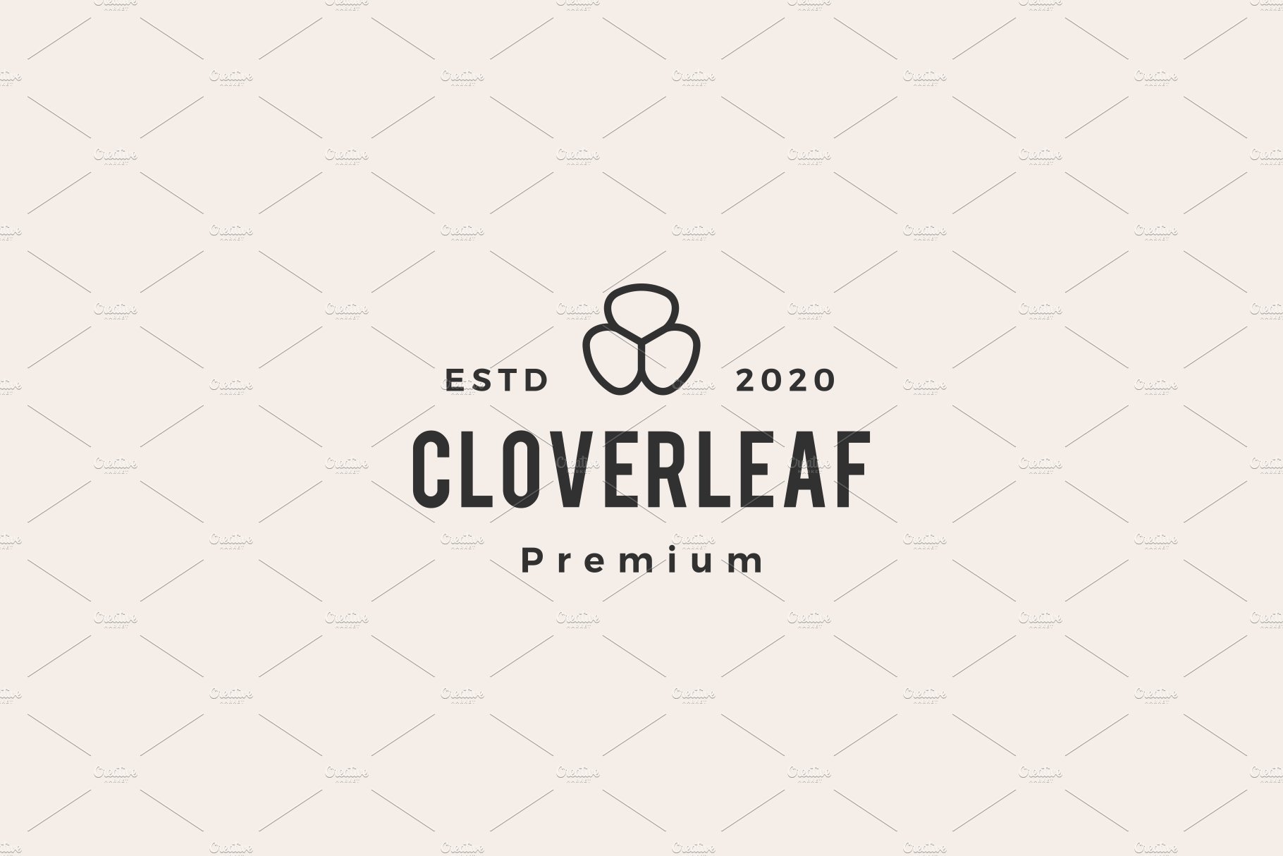 clover leaf hipster vintage logo cover image.