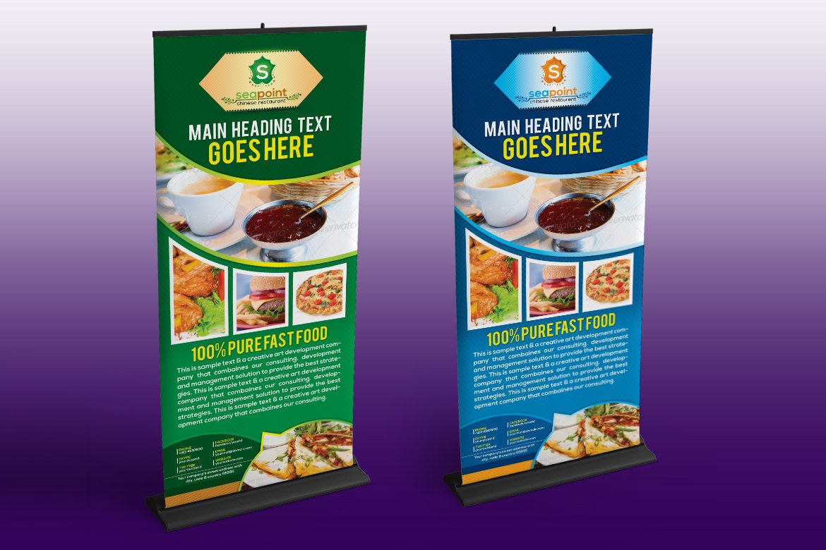 Fast Food Billboard Template preview image.