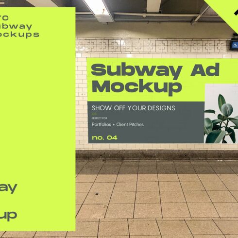 NYC Subway Billboard Mockup cover image.