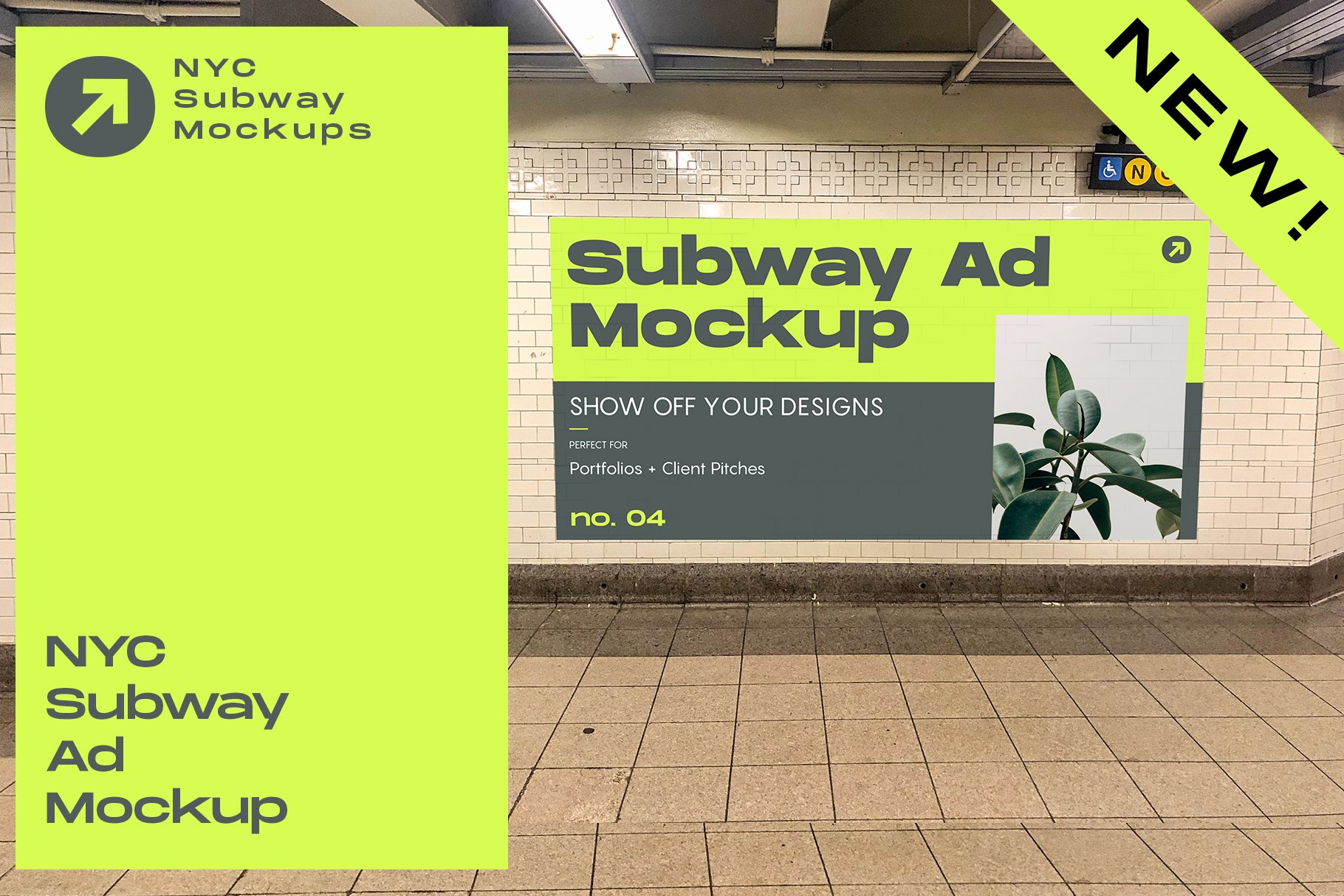 NYC Subway Billboard Mockup cover image.