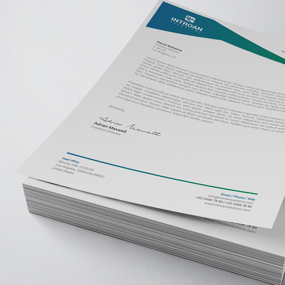 Clean Letterhead Template cover image.