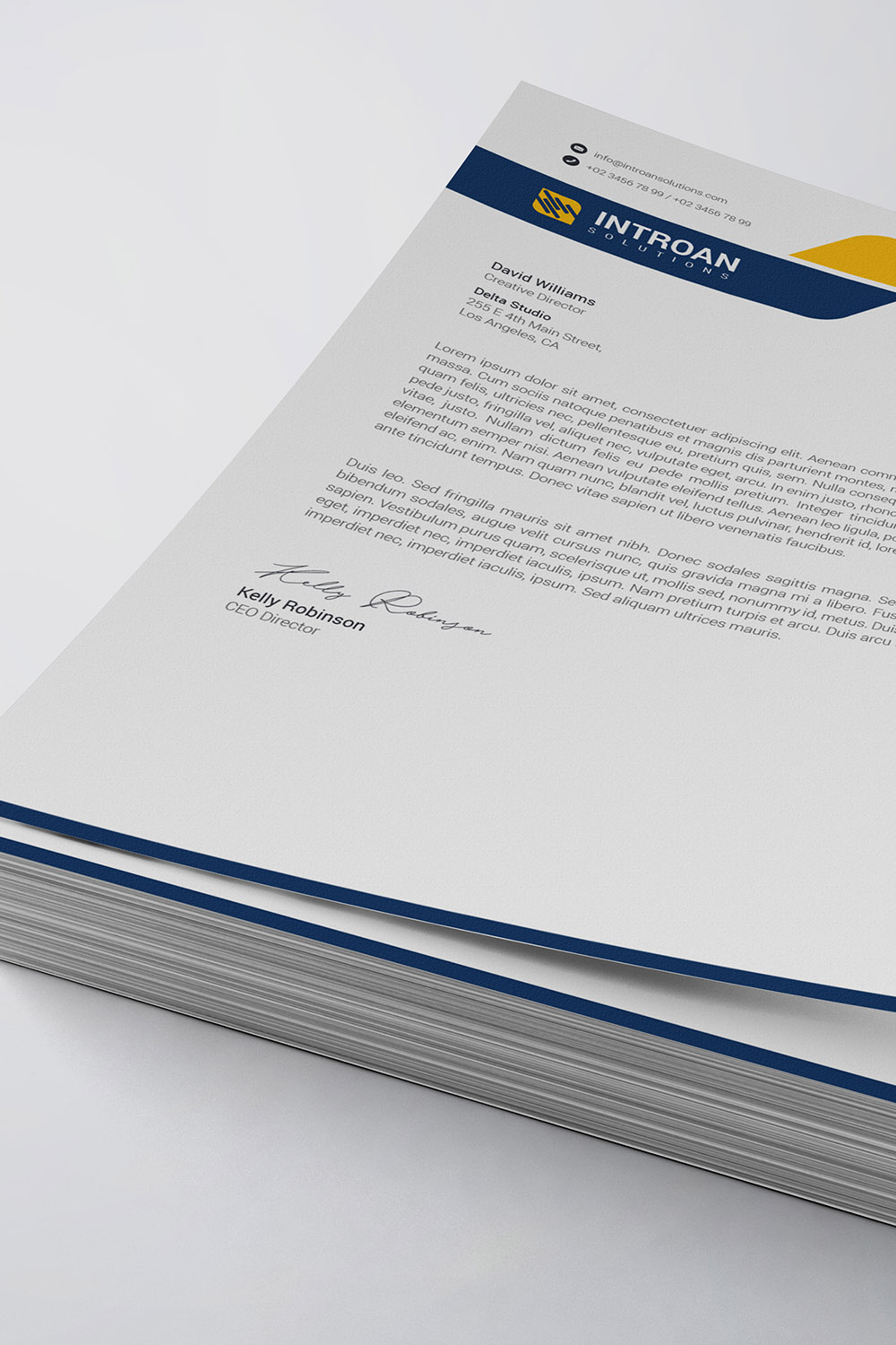 Modern Letterhead Template pinterest preview image.