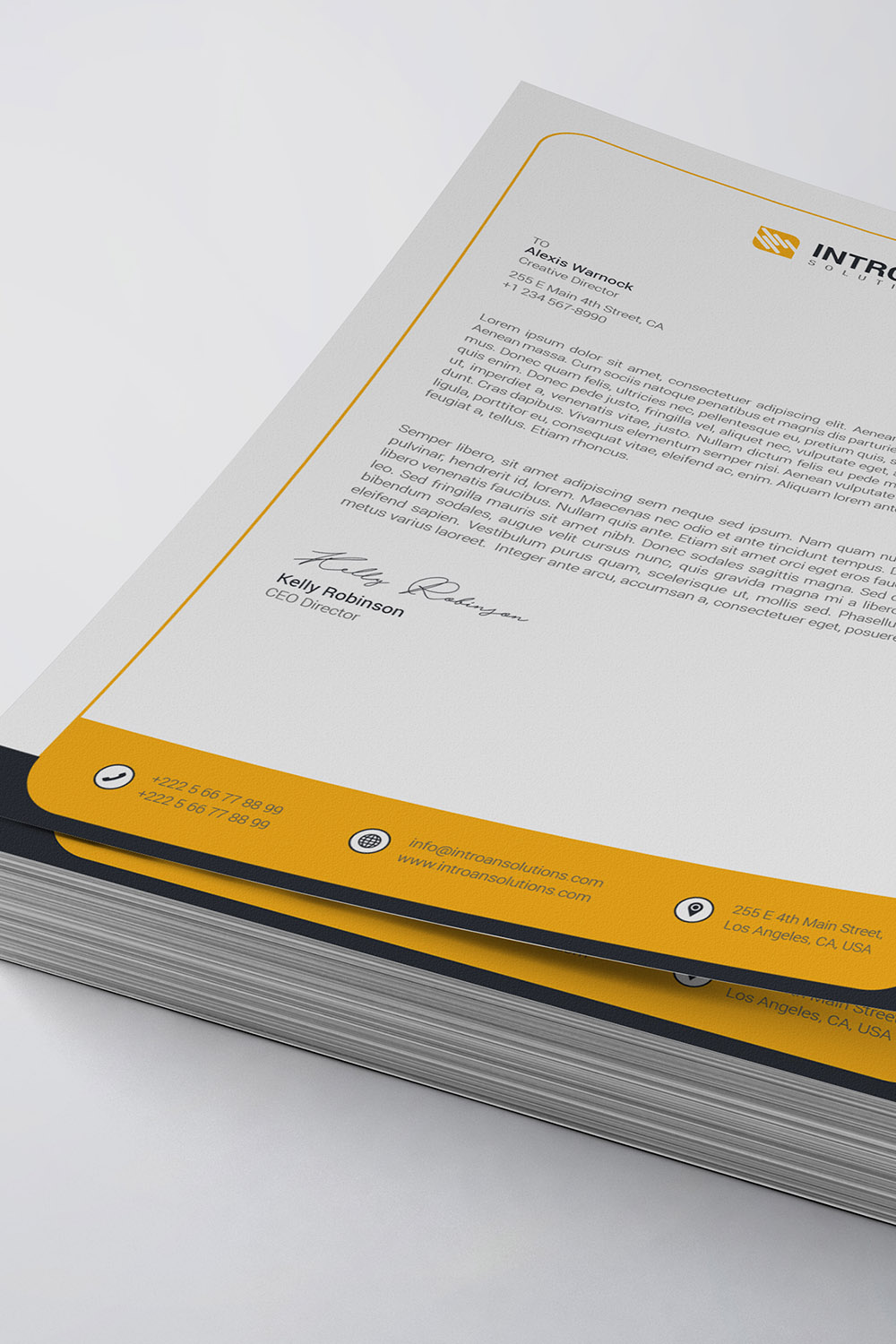 Corporate Letterhead Template pinterest preview image.