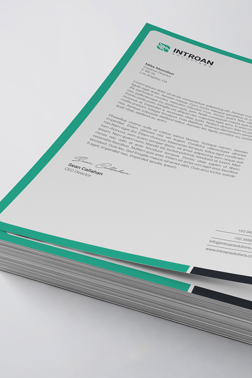 Corporate Letterhead Template pinterest preview image.