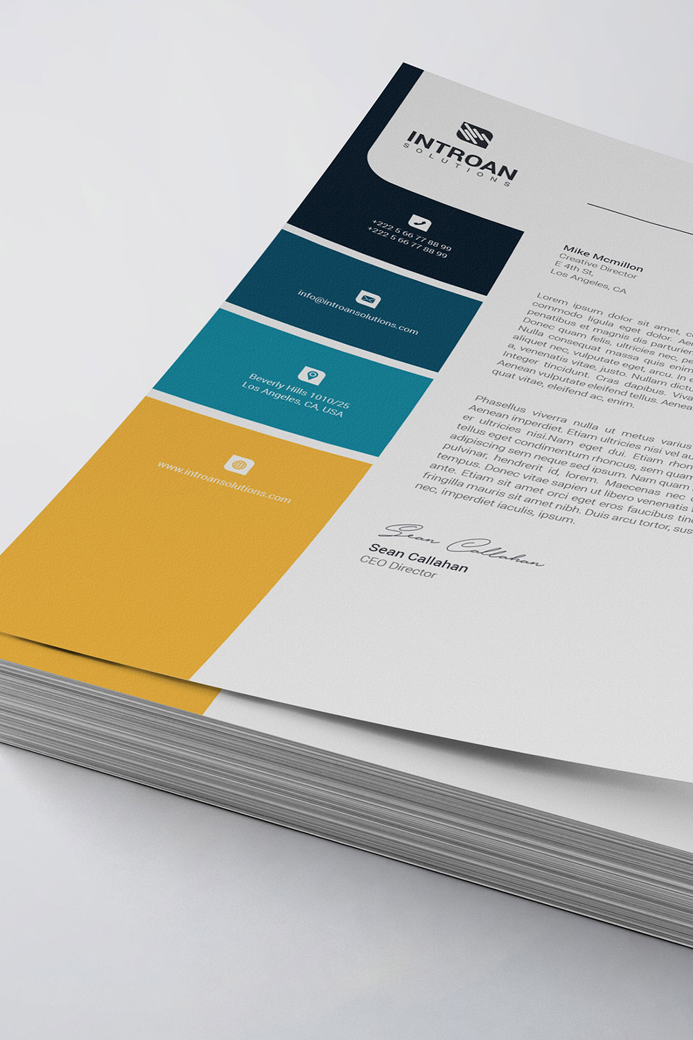 Corporate Letterhead Template pinterest preview image.