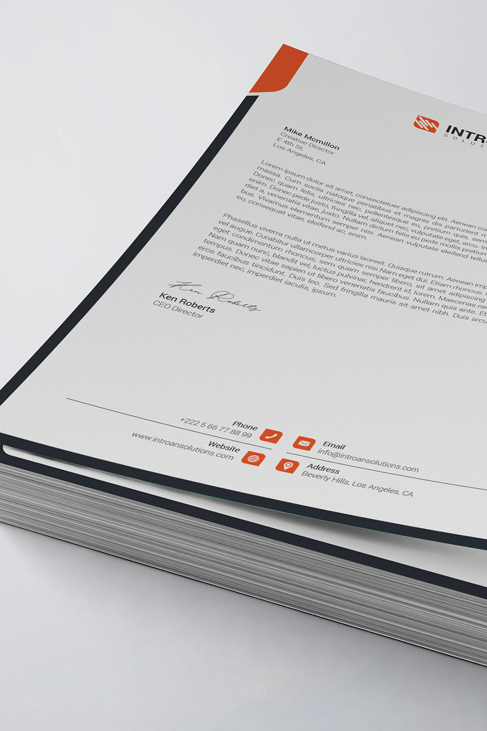 Corporate Letterhead Template pinterest preview image.