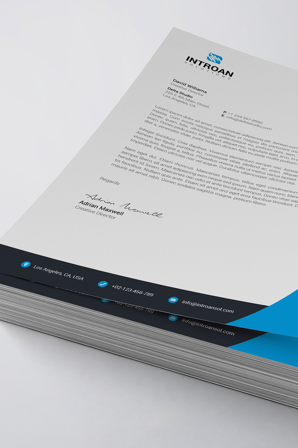 Modern Letterhead Template pinterest preview image.