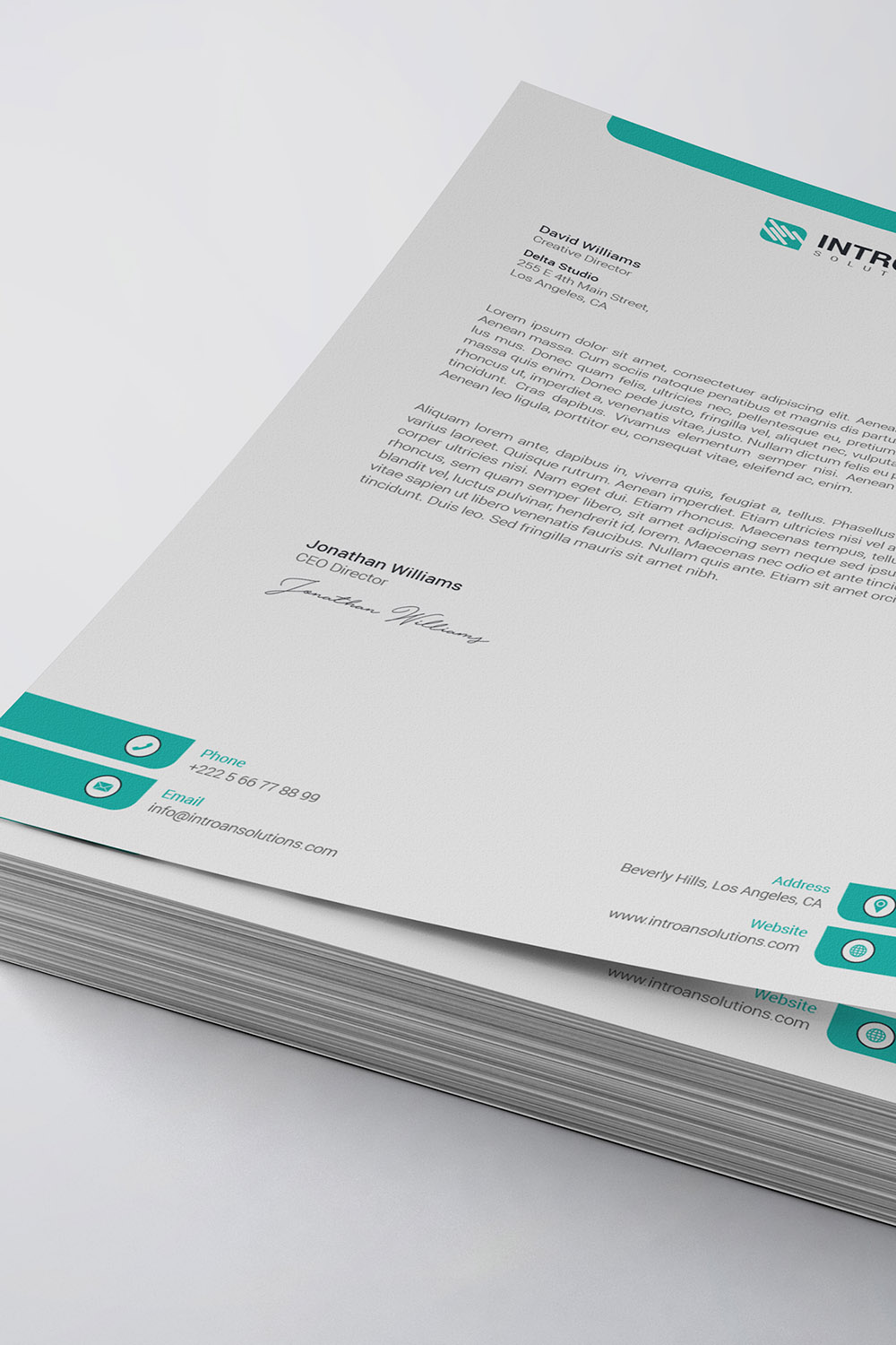 Modern Letterhead Template pinterest preview image.