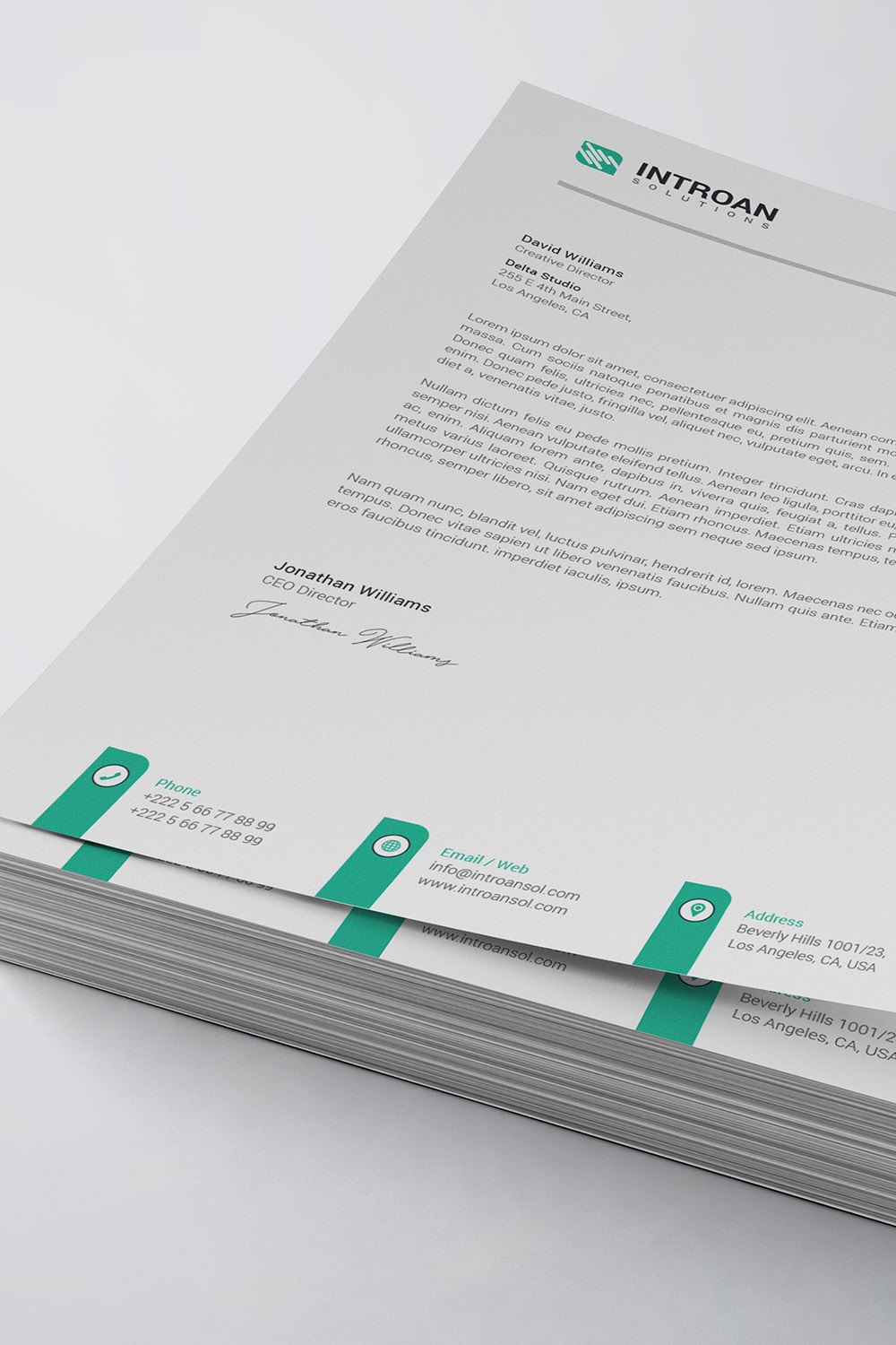 Modern Letterhead Template pinterest preview image.