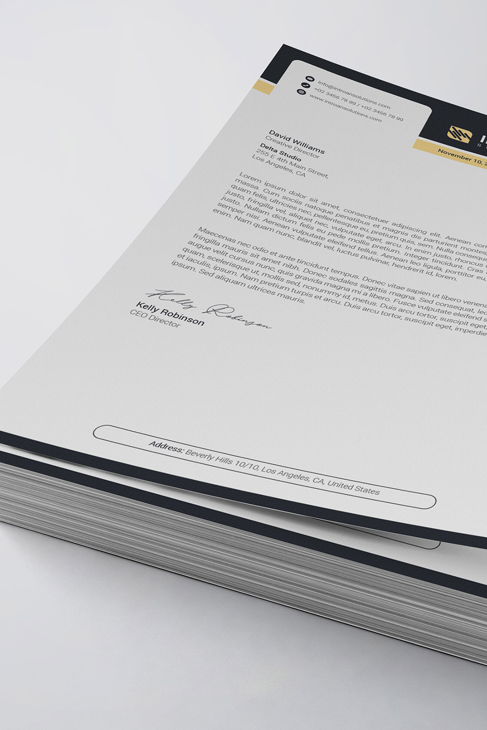 Modern Letterhead Template pinterest preview image.