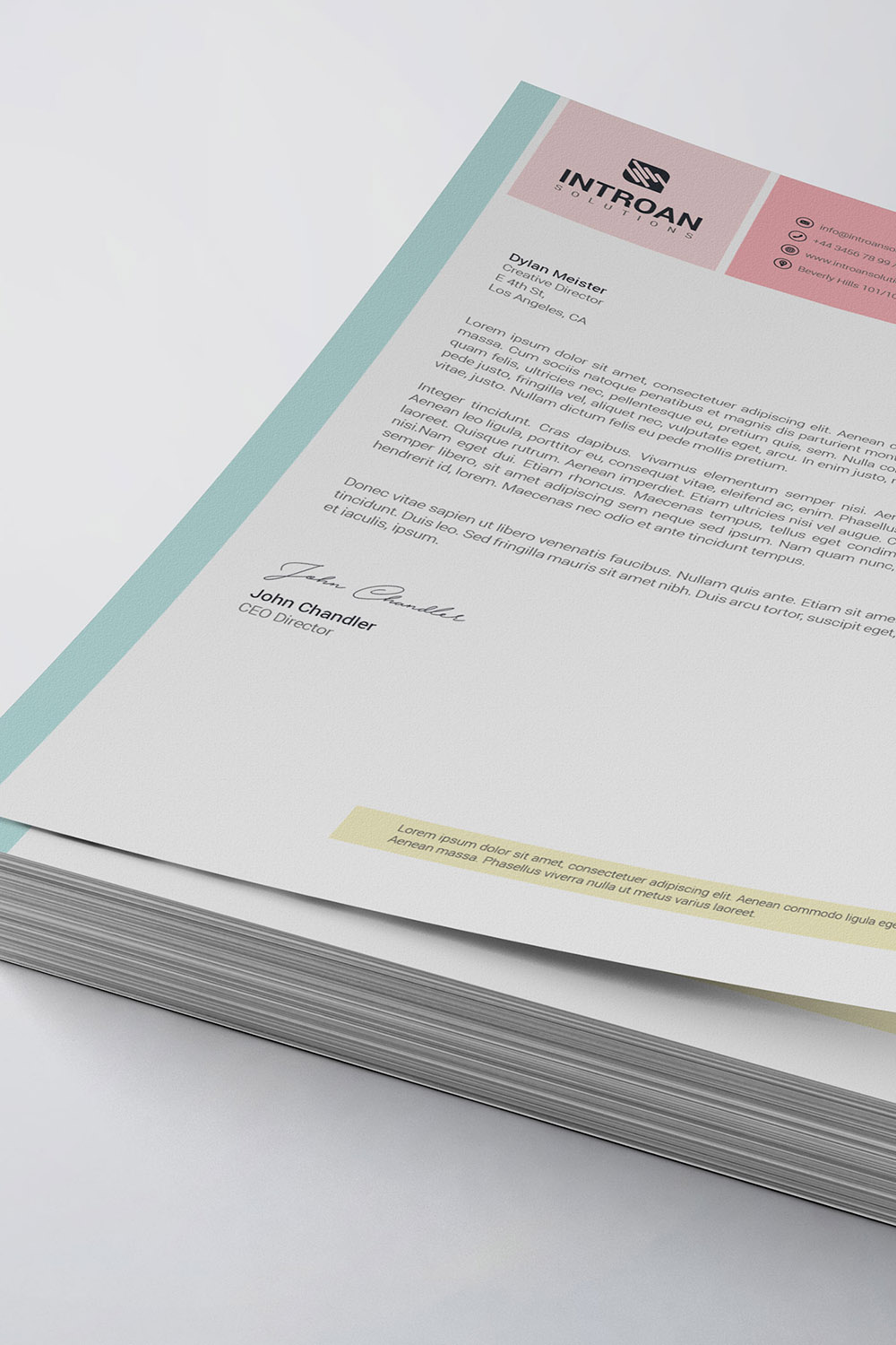 Modern Letterhead Template pinterest preview image.