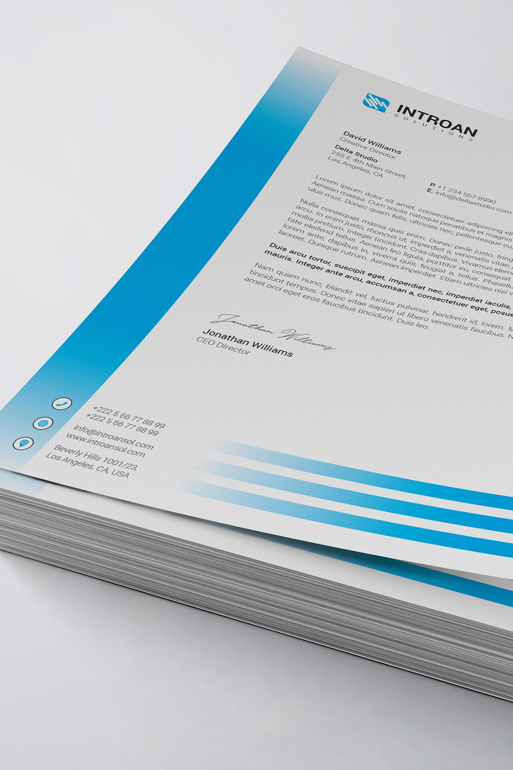 Clean Letterhead Template pinterest preview image.