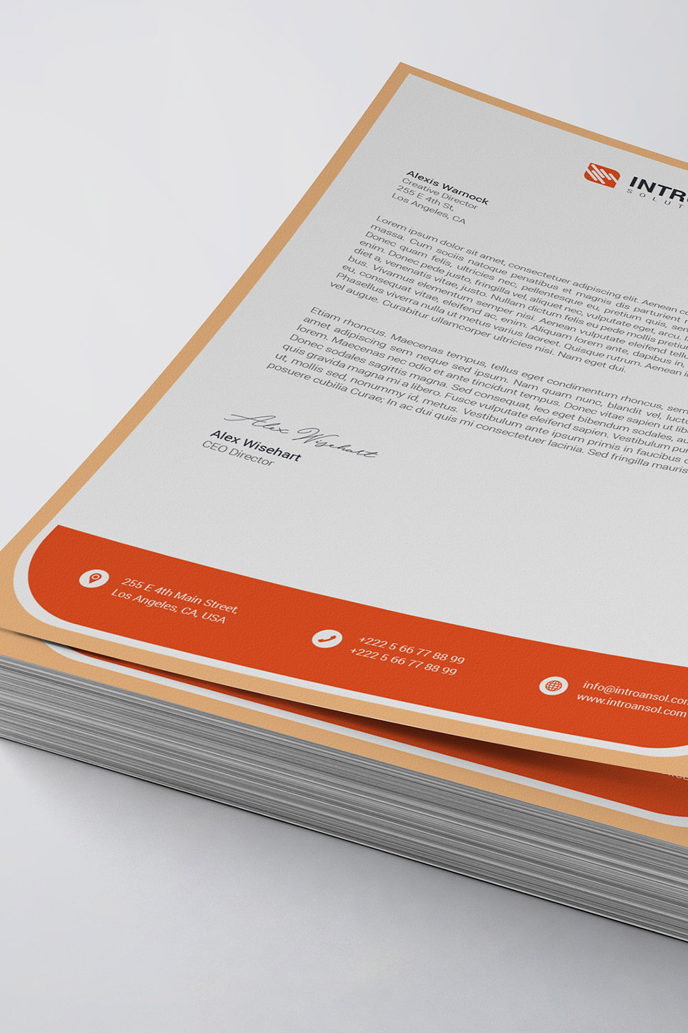 Modern Letterhead Template pinterest preview image.