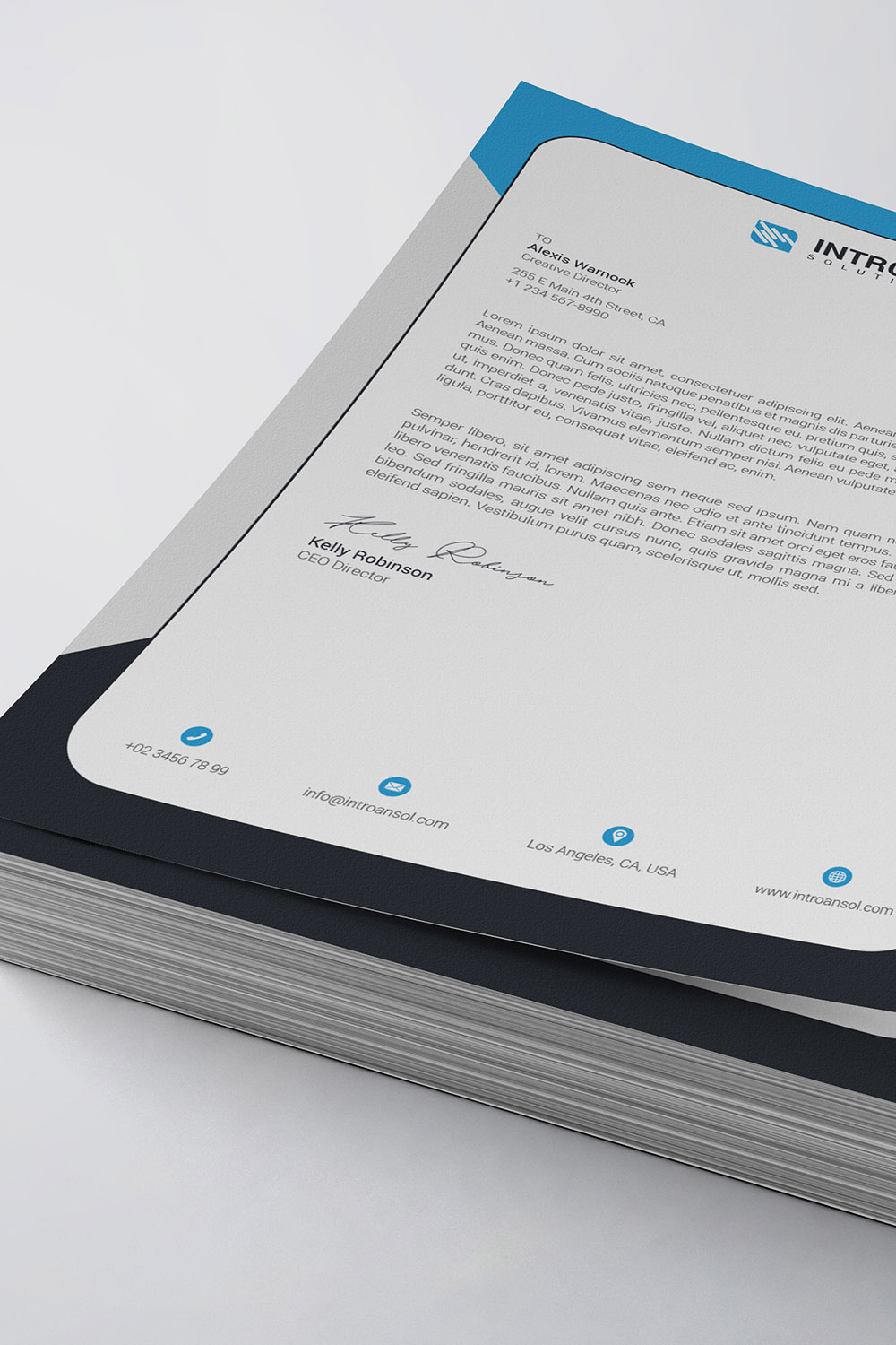 Creative Letterhead Template pinterest preview image.