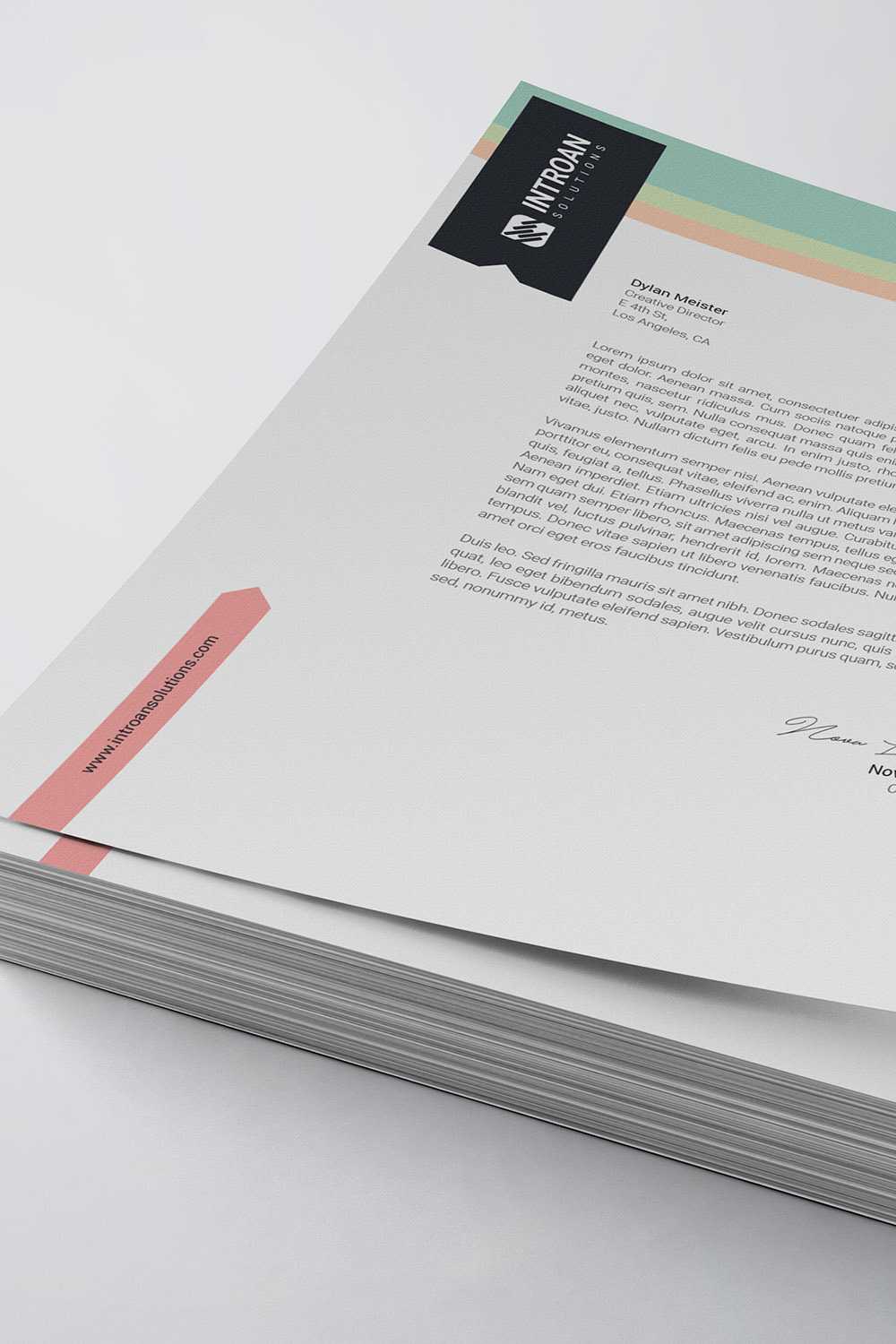 Modern Letterhead Template pinterest preview image.