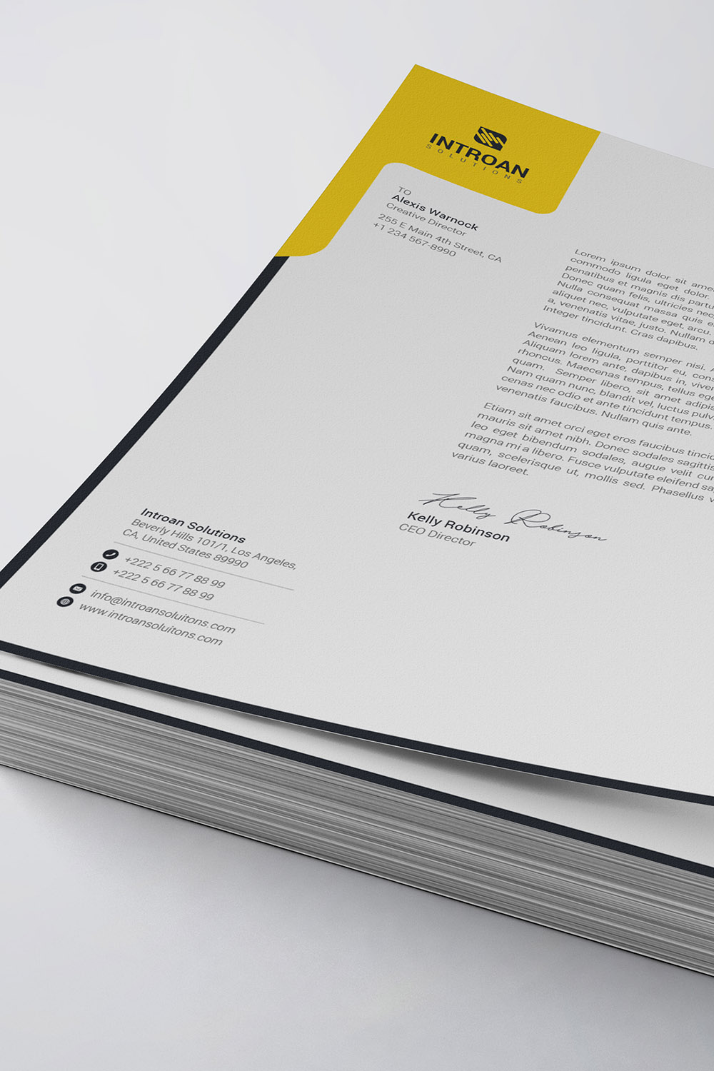 Corporate Letterhead Template pinterest preview image.