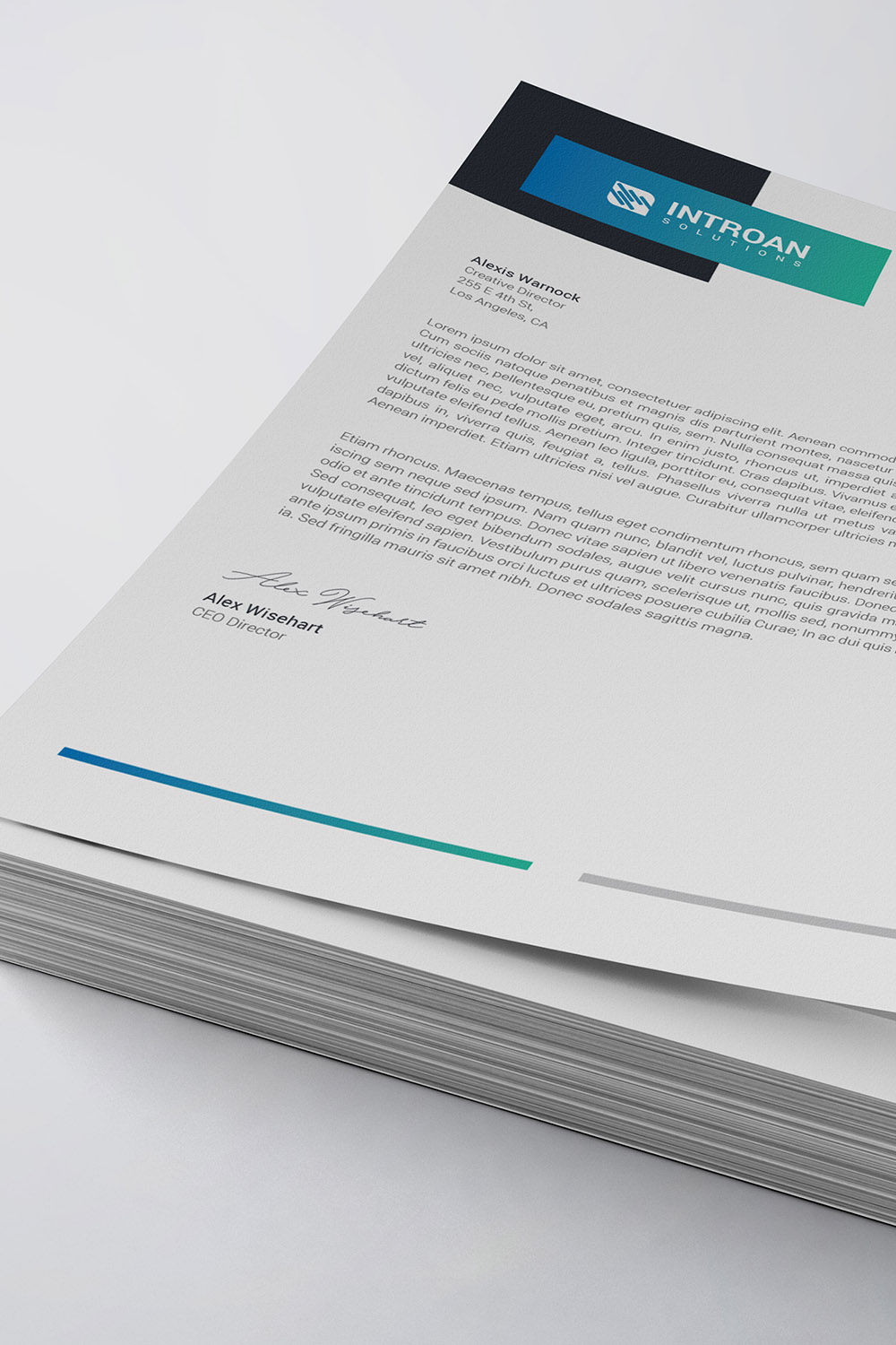 Modern Letterhead Template pinterest preview image.