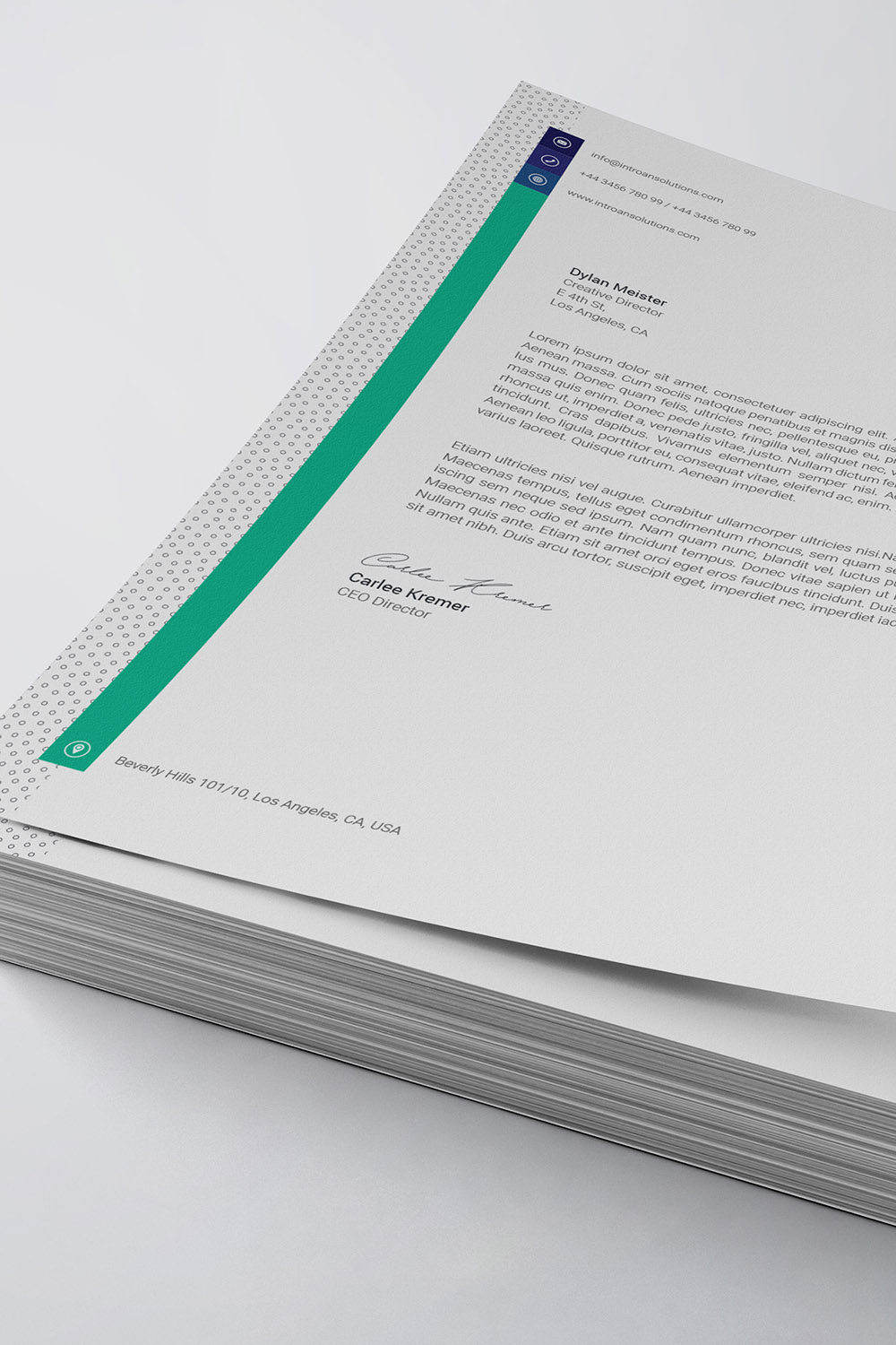 Clean Letterhead Template pinterest preview image.