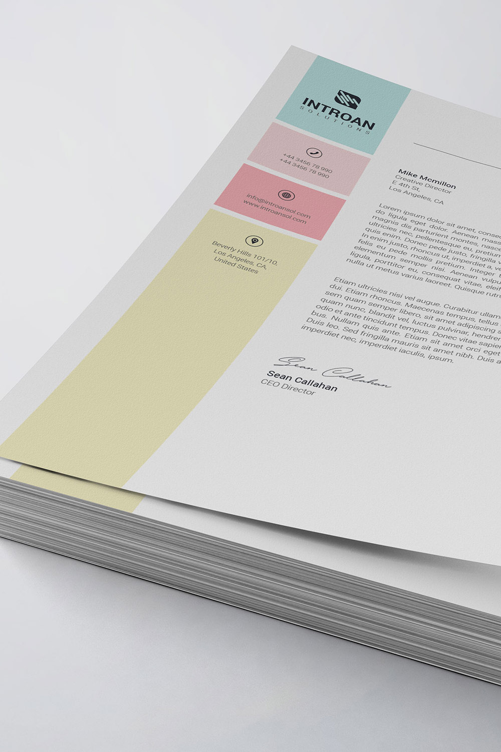 Modern Letterhead Template pinterest preview image.