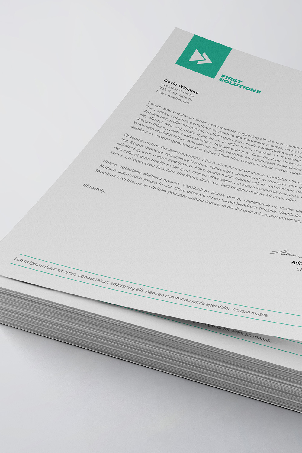 Clean Letterhead Template pinterest preview image.