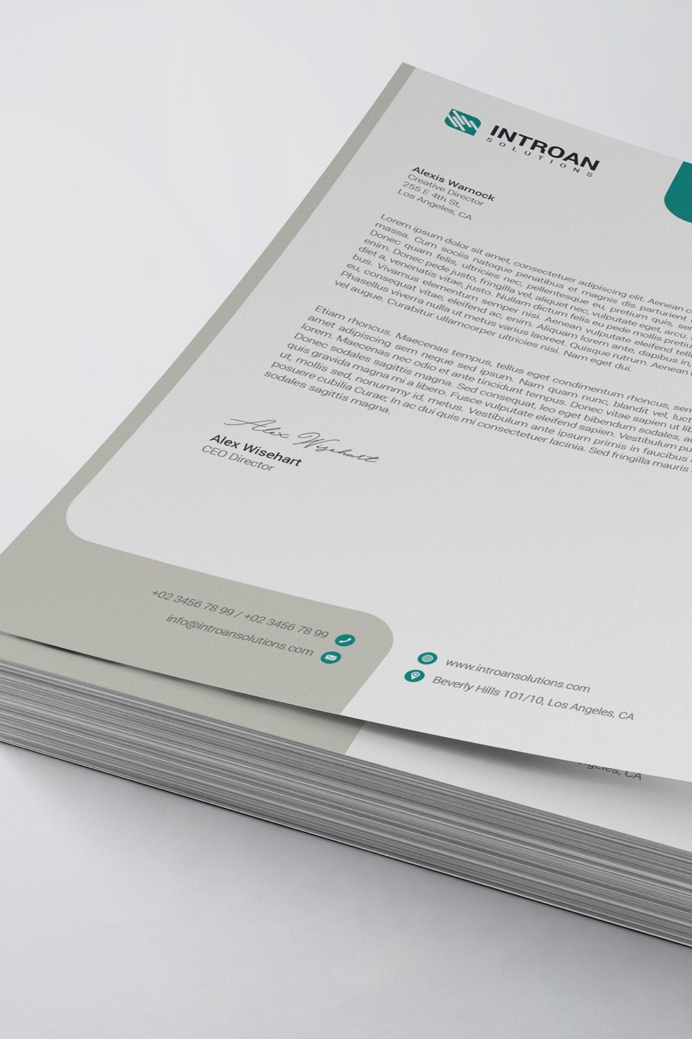 Modern Letterhead Template pinterest preview image.