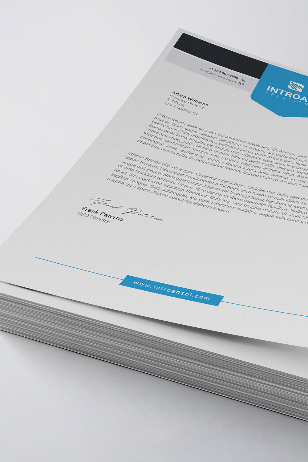 Modern Letterhead Template pinterest preview image.