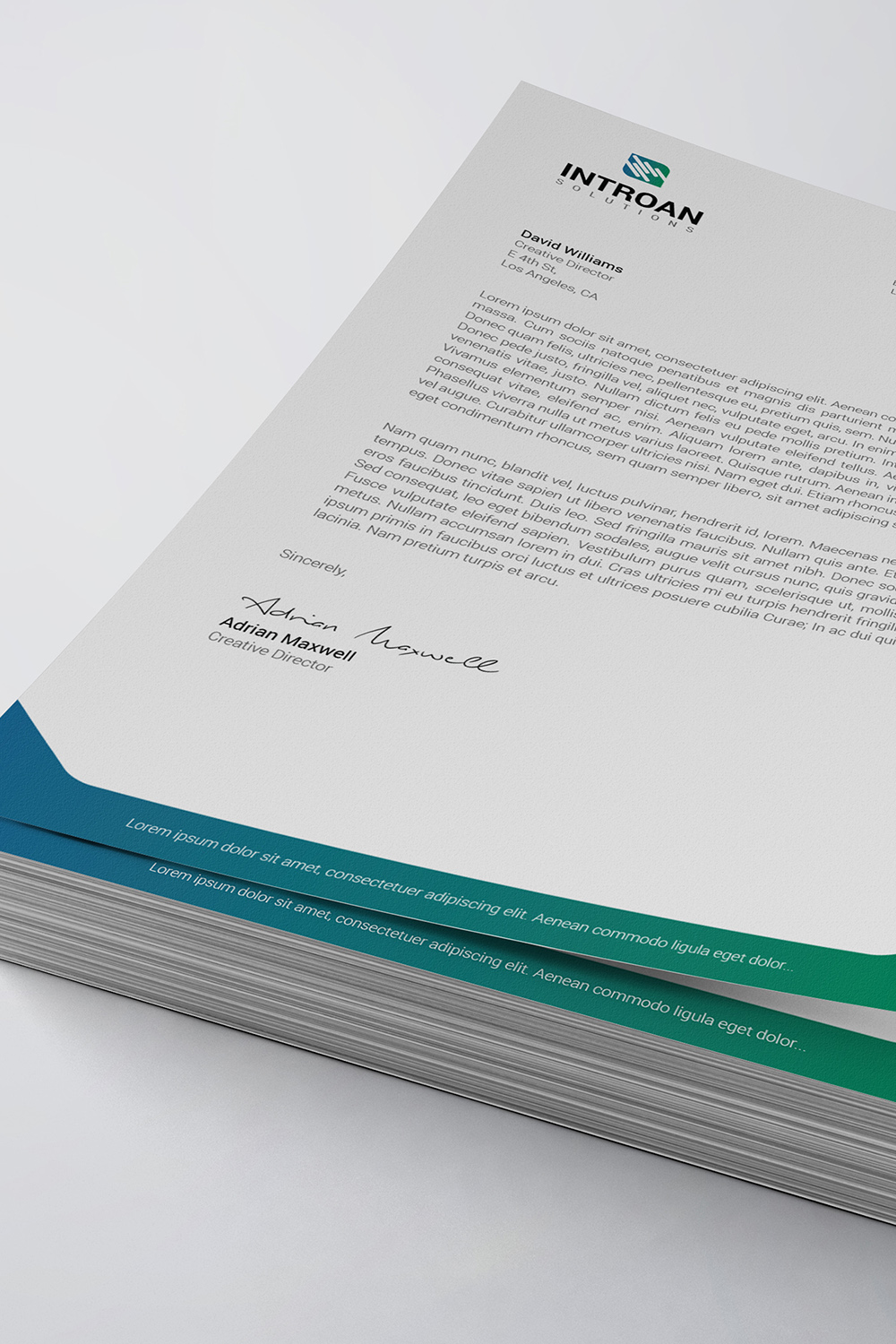 Clean Letterhead Template pinterest preview image.