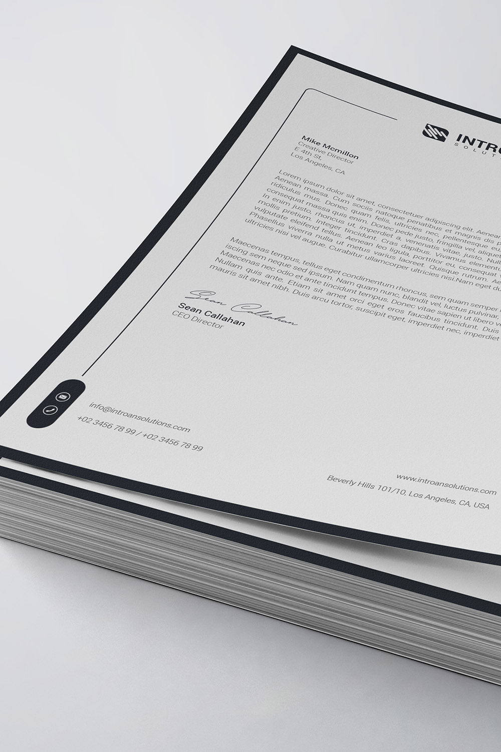 Modern Letterhead Template pinterest preview image.