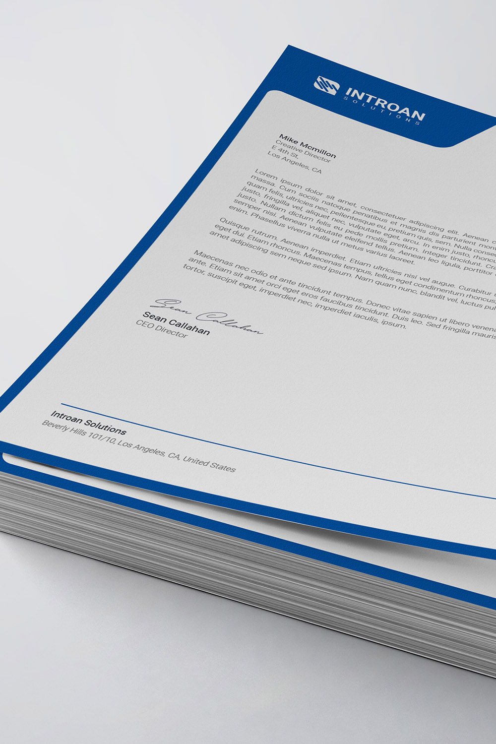 Modern Letterhead Template pinterest preview image.