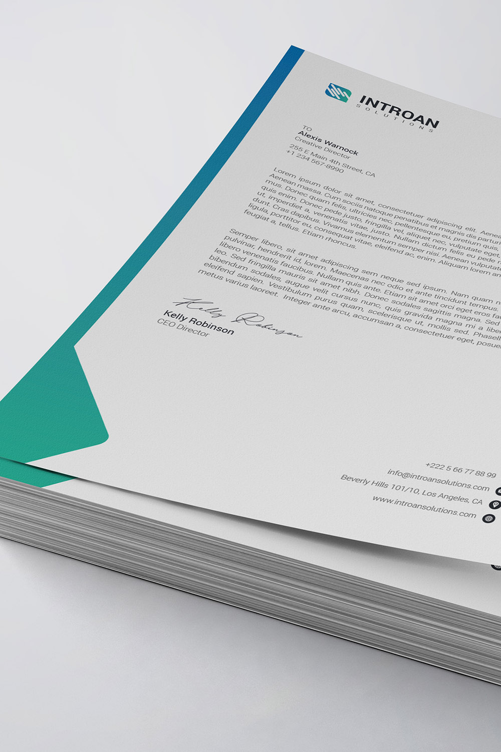 Corporate Letterhead Template pinterest preview image.