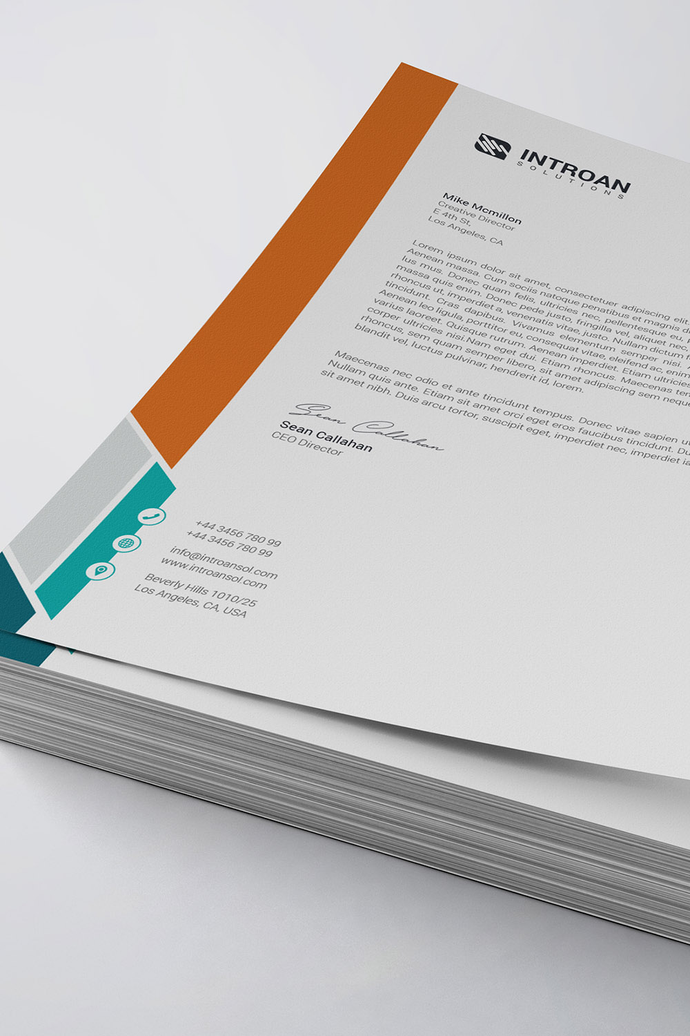 Modern Letterhead Template pinterest preview image.