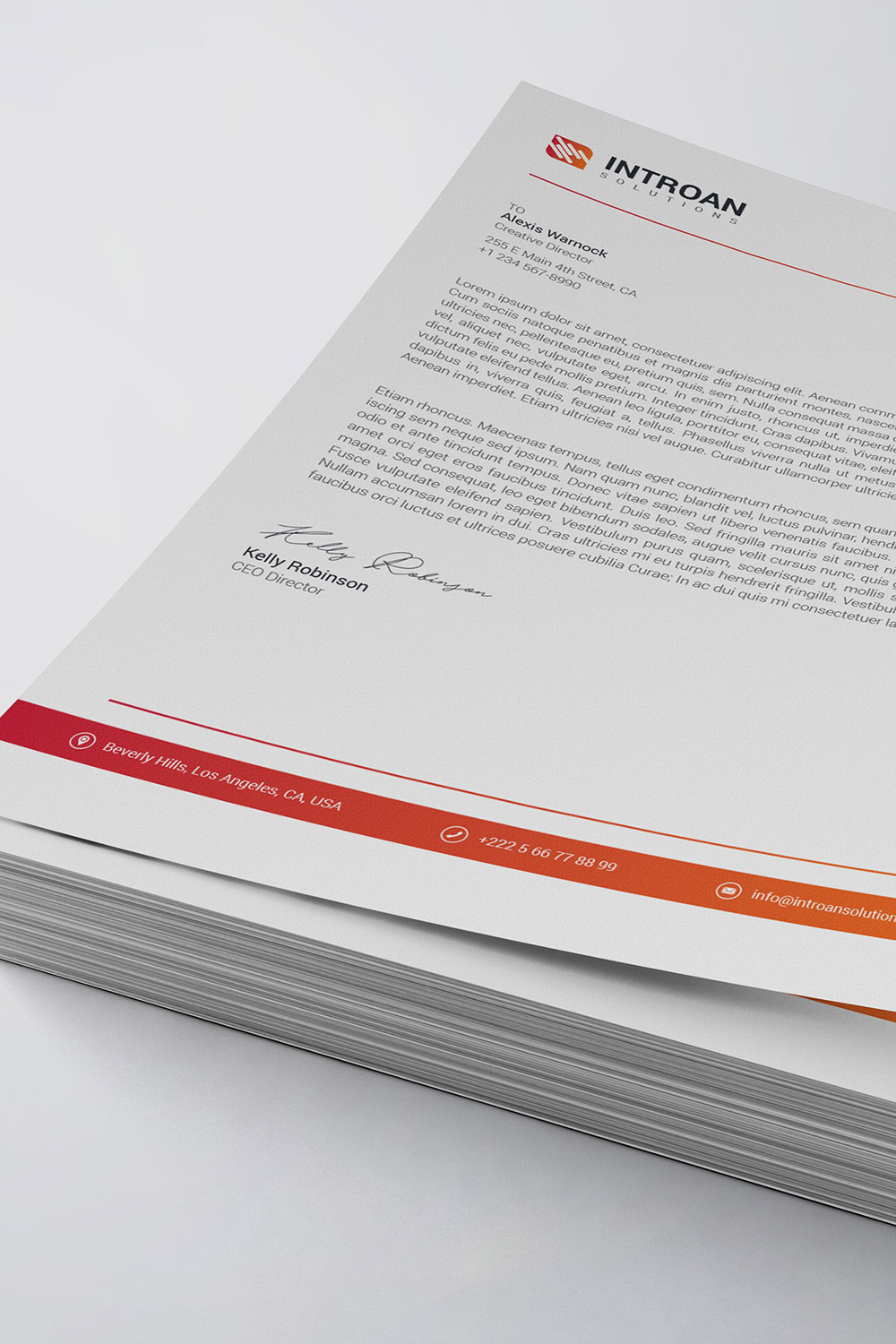 Modern Letterhead Template pinterest preview image.