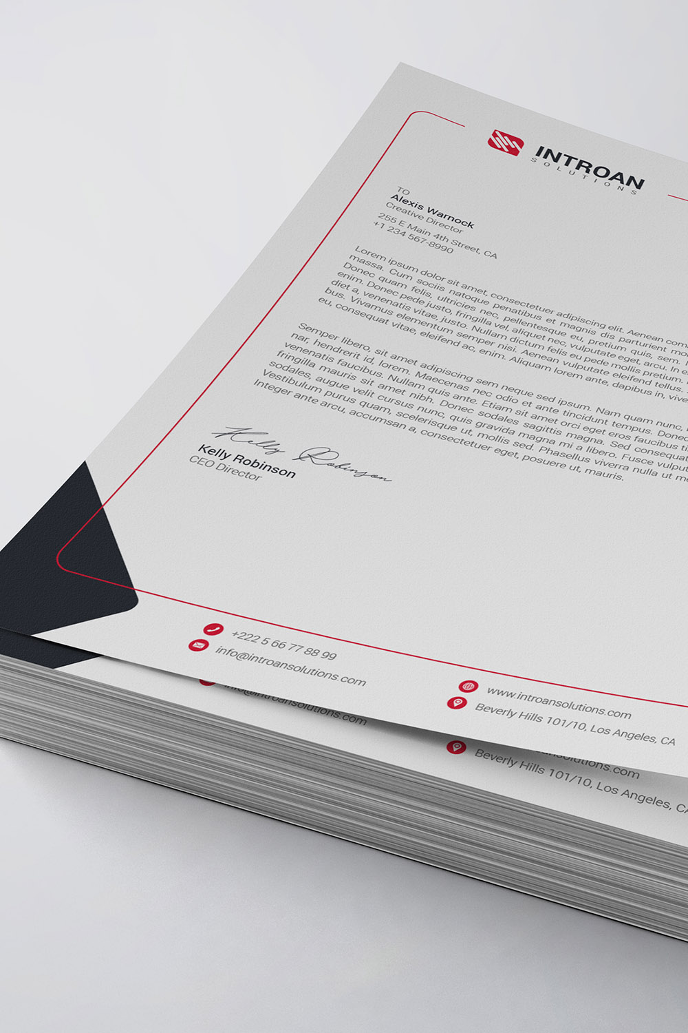 Corporate Letterhead Template pinterest preview image.