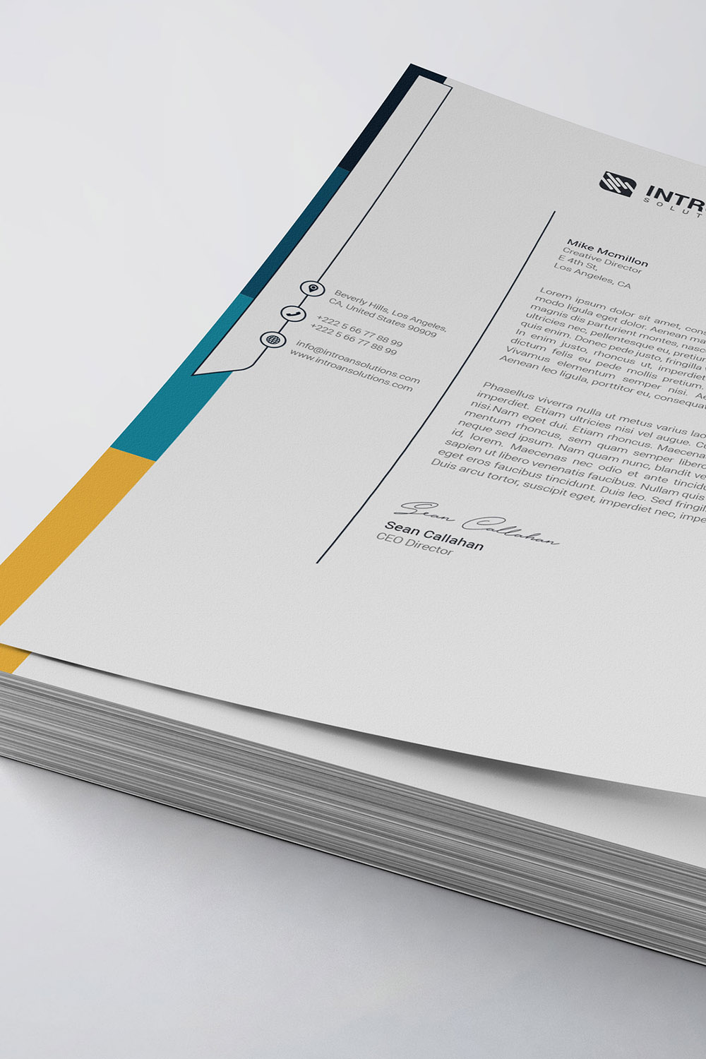 Modern Letterhead Template pinterest preview image.