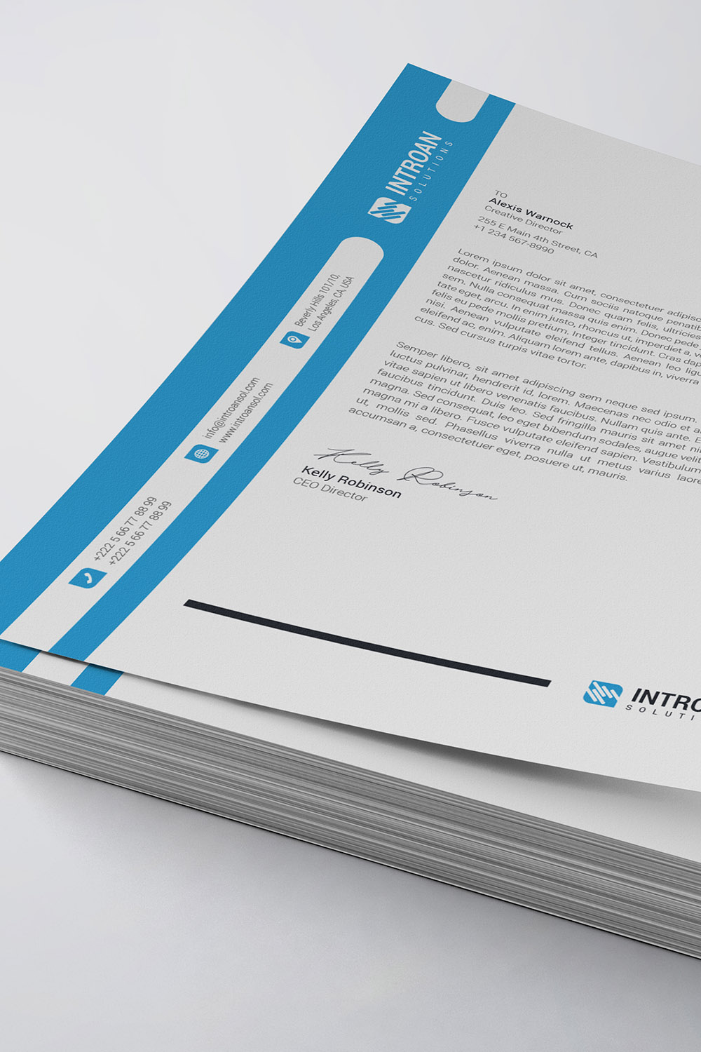 Corporate Letterhead Template pinterest preview image.