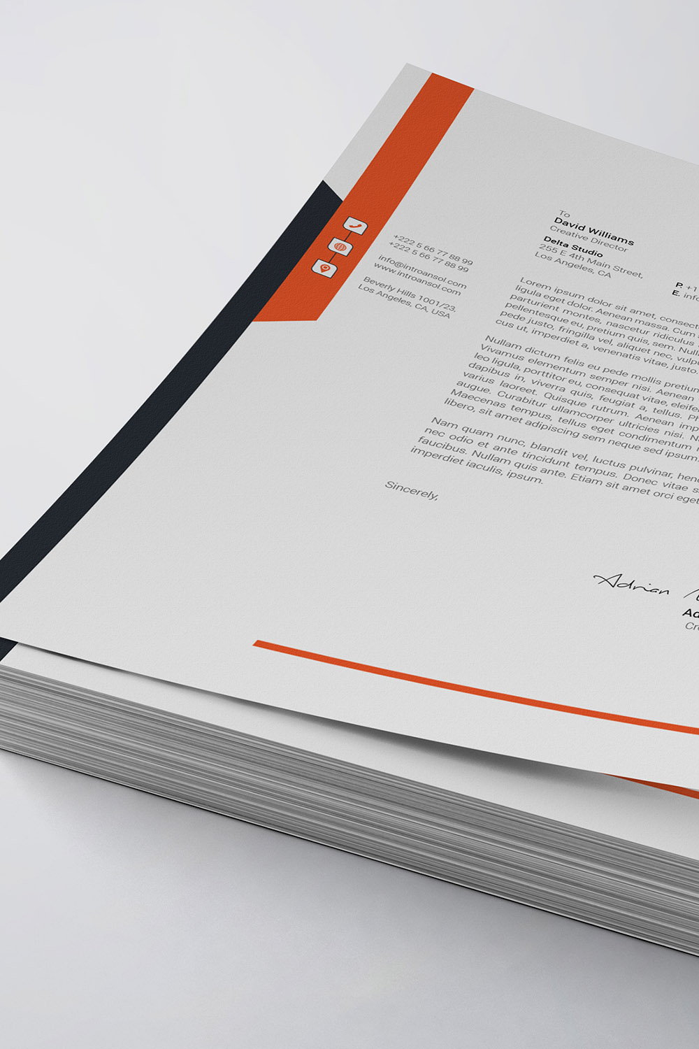 Modern Letterhead Template pinterest preview image.