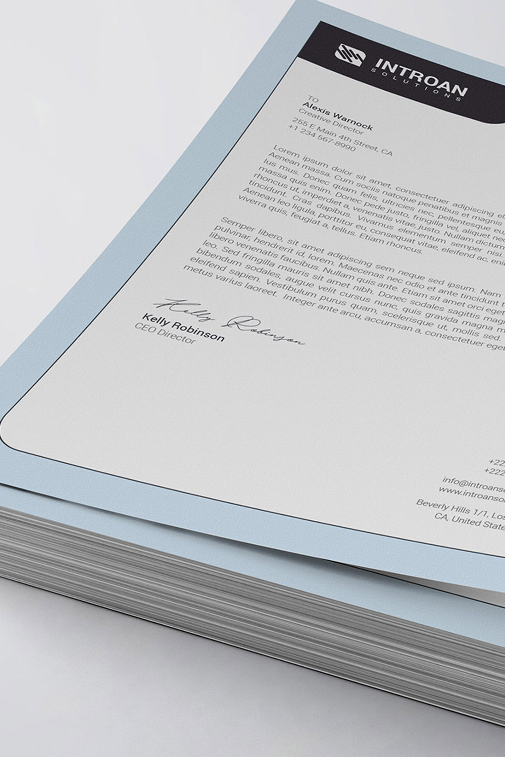 Corporate Letterhead Template pinterest preview image.