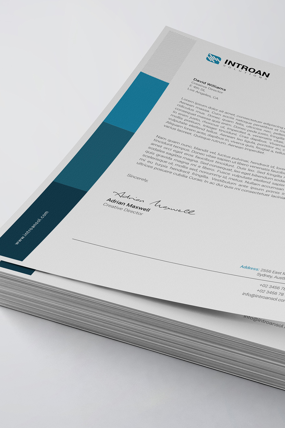 Corporate Letterhead Template pinterest preview image.